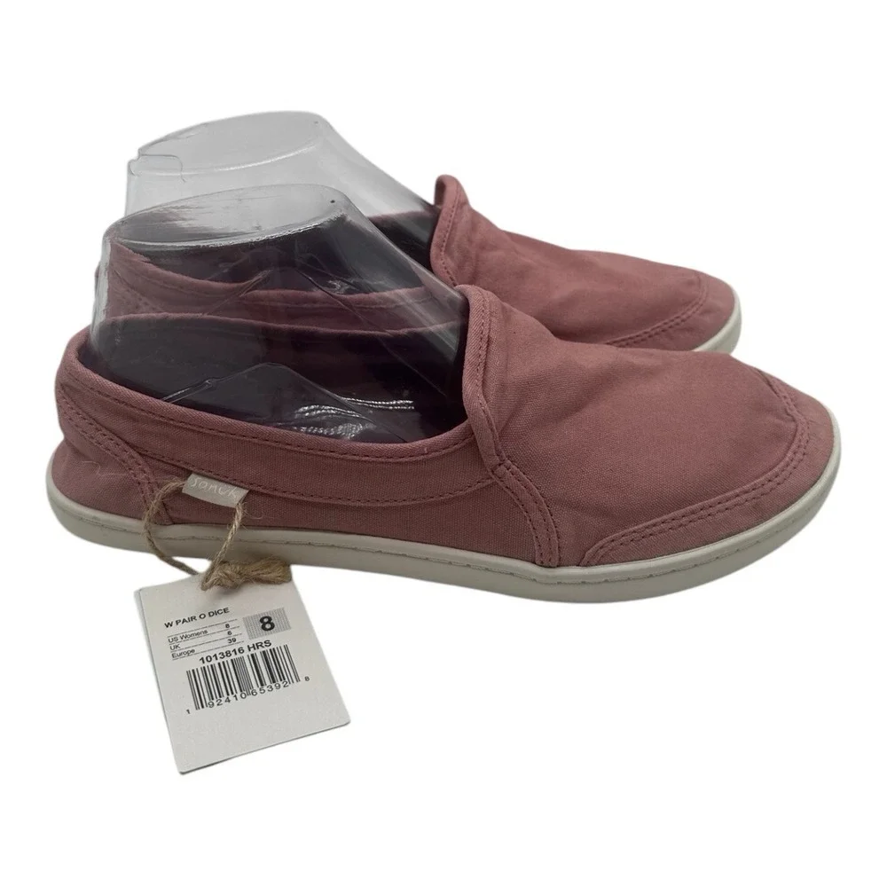 Sanuk Pair O Dice Shoes Womens 8 Heather Rose Pink Slip On Loafers Flats NWT - Picture 2 of 10